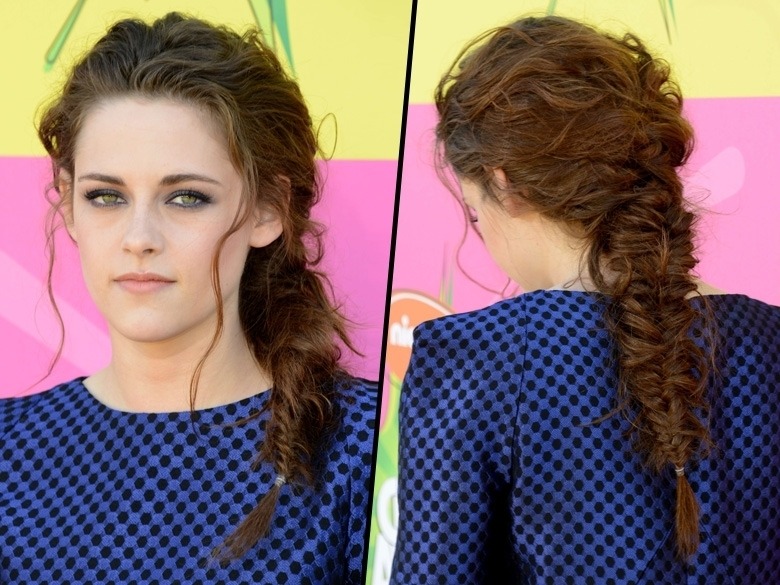 coiffure tresse kristen stewart