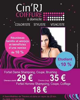 cin'rj coiffure  domicile 34270 Saint Mathieu de Trviers